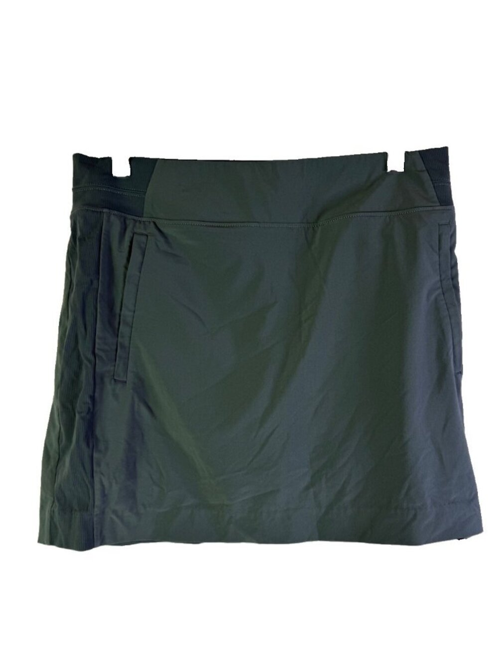 Athleta Brooklyn Skort Skirt Shorts Gray Zip Pockets